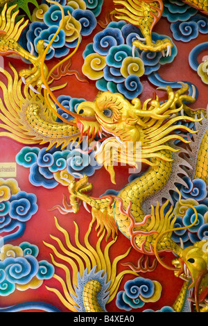 Viharnra Sien, Pattaya, Chinesischen Palast temple dragon Viharnra Sien, oder Anek Kusala Sala, Silverlake, Provinz Chonburi, Thailand, Asien Stockfoto