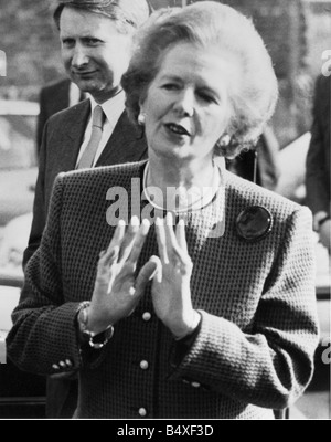 Margaret Thatcher bei der Grundsteinlegung am St. Peter s Becken Newcastle Quayside Stockfoto