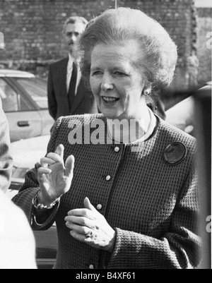 Margaret Thatcher bei der Grundsteinlegung am St. Peter s Becken Newcastle Quayside Stockfoto