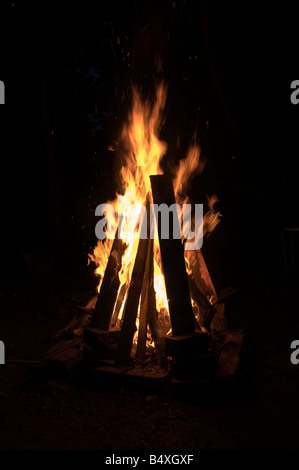 Große Feuer brennen Stockfoto