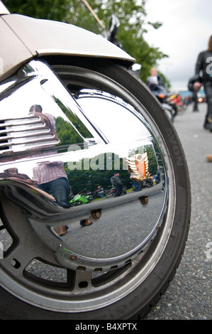 Honda Goldwing Reflexionen mit einer benutzerdefinierten Lackierung Stockfoto