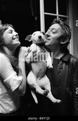 Jane Birkin und Serge Gainsbourg Mai 1972 bei ihrem Paris-Luxus-Haus Stockfoto