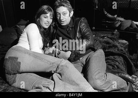 Jane Birkin und Serge Gainsbourg Mai 1972 bei ihrem Paris-Luxus-Haus Stockfoto