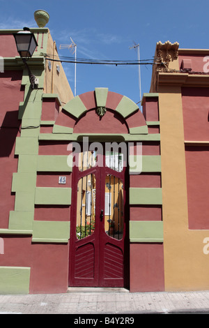 Haustür betreten auf einer Terrasse in Guia de Isora Tenerife Kanarische Inseln Stockfoto