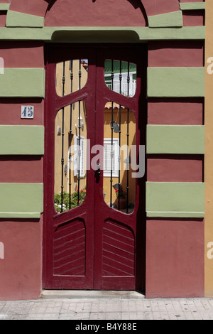 Haustür betreten auf einer Terrasse in Guia de Isora Tenerife Kanarische Inseln Stockfoto