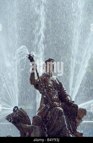 Detail des Brunnens in der Parterre Gärten. Aranjuez. Madrid Provinz. Spanien. Stockfoto