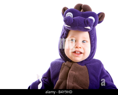 Jungen Jungen in Halloween Party Kostüm gekleidet isoliert auf weißem Hintergrund Stockfoto