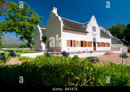 ' Ine Weingut Blaauwklippen, Hauptgebäude im kapholländischen Stil, Stellenbosch, Western Cape, Südafrika Stockfoto