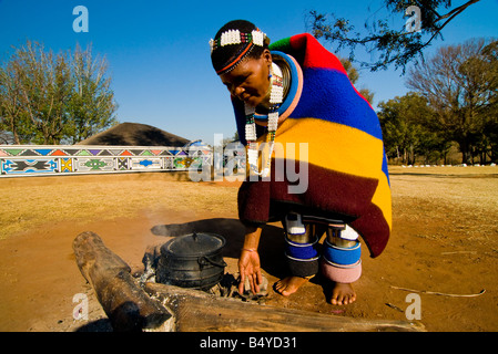 Ndebele, mission Station, Botshabele, Limpopo, Südafrika Stockfoto