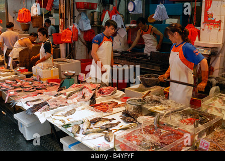 Fischmarkt von Wanchai, Hong Kong Stockfoto