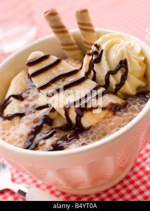 Schokolade und Banane Tapioka Stockfoto