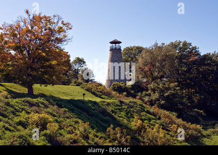 Leuchtturm auf dem Eriesee in Barcelona, New York, USA. Stockfoto