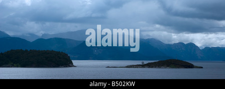 Hardanger Fjord Panoramablick Stockfoto