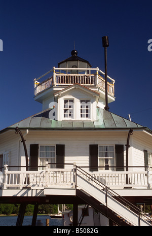 St Michaels Maryland Hooper gerade Leuchtturm ist einer der drei Überlebenden Chesapeake Bay Schraube Stapel Leuchttürme. Stockfoto