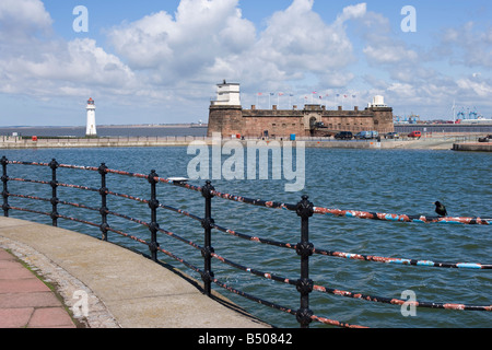 Fort Perch Rock gesehen von den Abschlussball in New Brighton Stockfoto