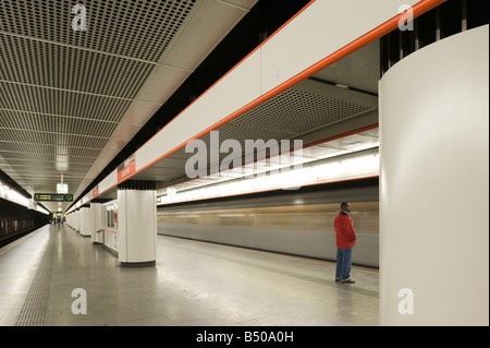 Vienna-U-Bahnlinie U3 Station Johnstraße Stockfoto