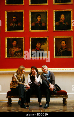 August 2008 - die Porträtgalerie der 1812 Kriegshelden in der Eremitage Museum St. Petersburg Russland Stockfoto