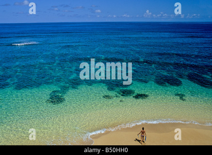 Schnorchler Hideaways Beach, Kauai Stockfoto