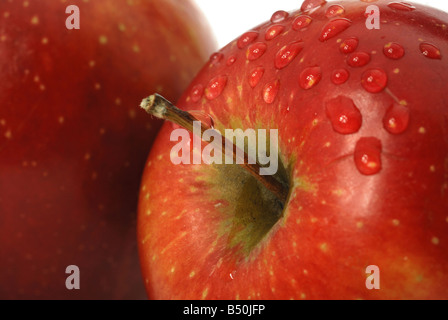Apple Foto close up frischen Tropfen Tau Stockfoto
