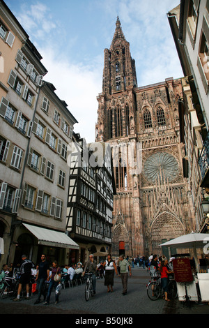 Sep 2008 - Notre Dame Kathedrale Straßburg Elsass Frankreich Stockfoto