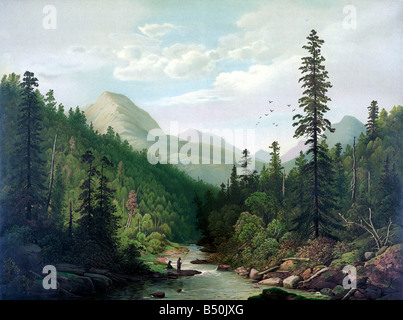 Berg-Landschaftsmalerei Stockfoto