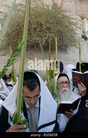 Israel Jerusalem Klagemauer Sukot Festival Fest der Laubhütten Birkat Cohanim Cohen Segnung Stockfoto