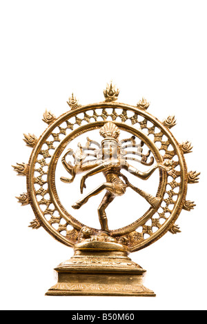 Statue des indischen hindu-Gott Shiva Nataraja Lord of Dance isoliert auf weiss Stockfoto