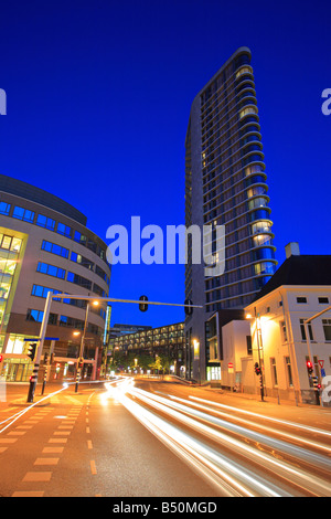 Die Innenstadt von Eindhoven in der Nacht Stockfoto