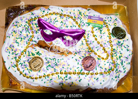 Die dekorierten König cake, eine Karneval Tradition Stockfoto