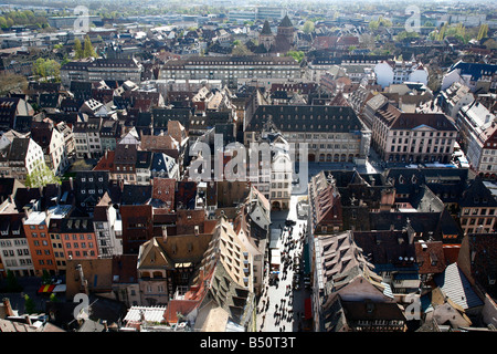 Sep 2008 - Blick über Straßburg Kathedrale Elsass-Frankreich Stockfoto