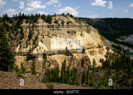 Specimen Ridge in der Nähe von Tower-Roosevelt im Yellowstone Park Panoramablick über Bergrücken oberhalb Yellowstone River im Juli Stockfoto