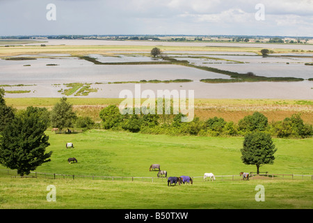 Exerzitien in Alkborough an der Mündung der Humber, den Druck vor der Küste von steigenden Meeresspiegel nehmen verwaltet Stockfoto