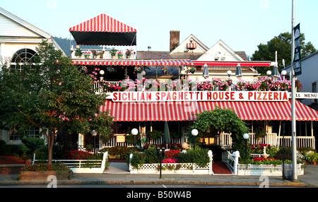 Ein italienisches Restaurant in Lake George New York Adirondack State Park. Stockfoto