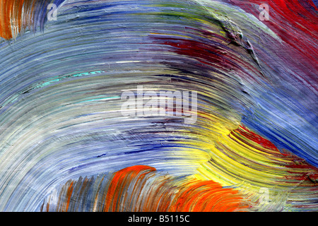 Extreme Nahaufnahme von Strichen die Pinsel - Farben laufen - Handwerkskunst Stockfoto
