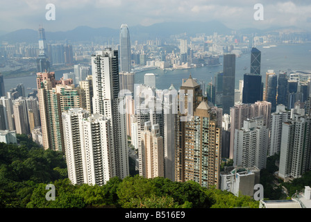 Hong Kong Skyline vom Victoria Peak Stockfoto