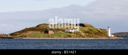 Georges Insel und Leuchtturm in Halifax, Nova Scotia, Kanada Stockfoto