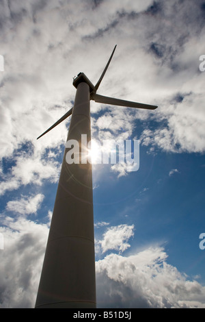 Eine Windkraftanlage in Ovenden Moor in der Nähe von Halifax, West Yorkshire Stockfoto