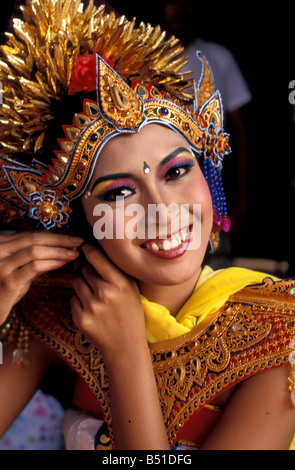 Barong Tanz Vorbereitungen Kuta Bali Indonesien Stockfoto