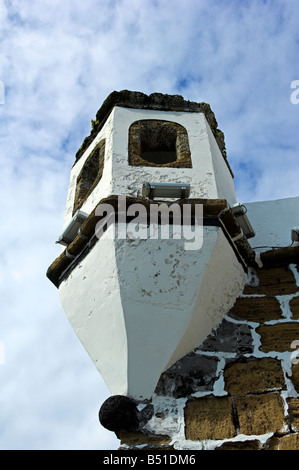 Aussichtsturm der befestigte Eingang Bucht von Porto Pim Horta Faial Insel Azoren Stockfoto