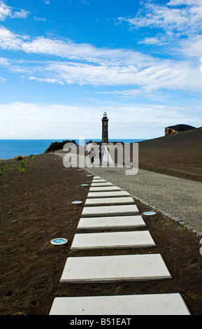 Wege zur Ponta Dos Capelinhos und Vulkanmuseum Faial Insel Azoren Stockfoto