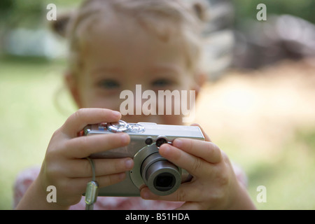 Mädchen mit Kamera Stockfoto