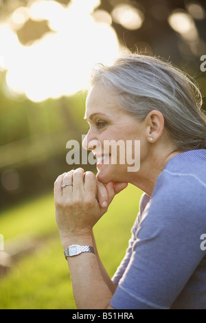 Portrait of Senior Woman Smiling Stockfoto