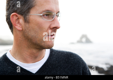 Porträt des Mannes, Newport Beach, Kalifornien, USA Stockfoto