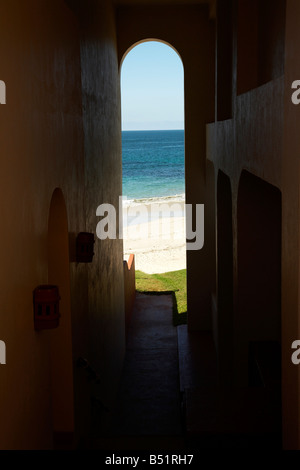 Blick auf Meer von Hotel, Fairmont Rancho Banderas, Bahia de Banderas, Nayarit, Mexiko Stockfoto