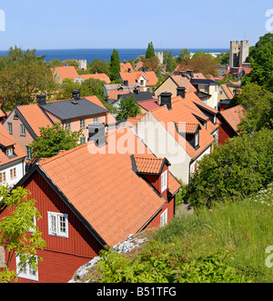 Historische Stadt Visby auf Gotland in Schweden Stockfoto