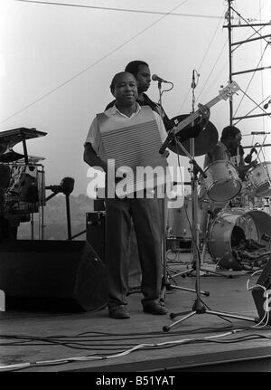 Das Hauptstadt-Jazz-Festival im Alexandra Palace Juli 1979 unter den Gruppen aus den Vereinigten Staaten Aws Rocking Dopsie in der Gruppe war Chester Reno, ein Zink gewaschen-Brett gespielt Stockfoto