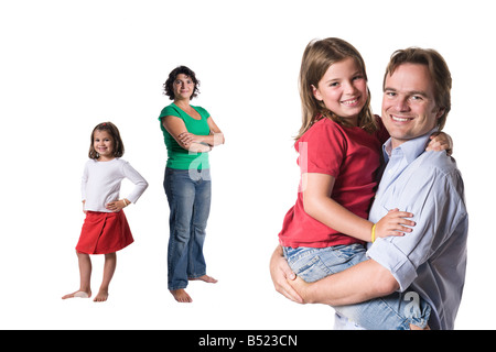 Nur ein Bild der glücklichen Familie voll isolierten studio Stockfoto