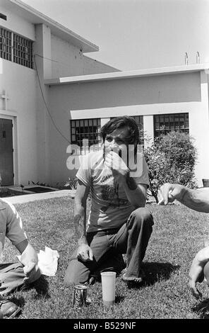 Charles Manson August 1980 der Mann, der Sharon Tate ermordet Stockfoto