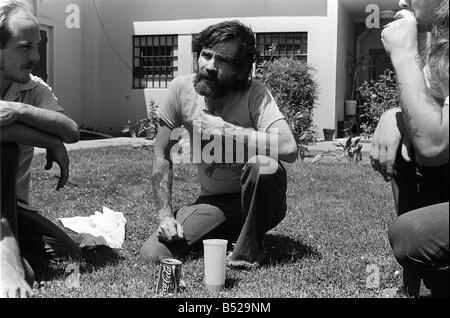 Charles Manson August 1980 der Mann, der Sharon Tate ermordet Stockfoto