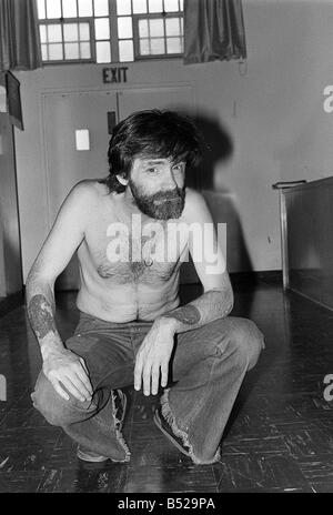 Charles Manson August 1980 der Mann, der Sharon Tate ermordet Stockfoto